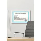 Özcanlar Çerçeve A4 Çerçeve Ucuz 21X30 Sertifika Evrak Diploma Belge Fotoğraf Çerçevesi Duvara Asılabilir Ofis - Beyaz - 29,7 x 42