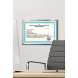 Özcanlar Çerçeve A4 Çerçeve Ucuz 21X30 Sertifika Evrak Diploma Belge Fotoğraf Çerçevesi Duvara Asılabilir Ofis - Gümüş - 29,7 x 42