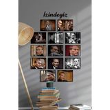 Özcanlar Çerçeve Atatürk Çerçevesiz Çerçeve Görünümlü Atatürk Fotoğrafları 14 Parça Mdf Tablo Seti Mdf Baskı Atam - 20 x 30 - Çok Renkli