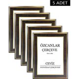 Özcanlar Çerçeve Boş Çerçeve Resim Çerçevesi Düğün Çerçevesi Çerçeve Gold Çerçeve Siyah Çerçeve Beyaz Çerçeve 5 Adet - Ceviz - 21 x 30