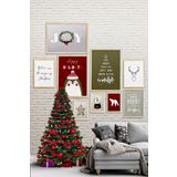 ÖZCANLAR ÇERÇEVE Çerçeveli Yeni Yıl Seti Yılbaşı Seti Mdf Tablo Seti Noel Set Ahşap Çerçeve Seti ÖZC-335
