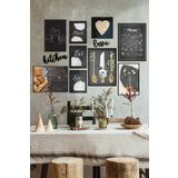 ÖZCANLAR ÇERÇEVE Çerçevesiz Cafe Mutfak Dekoratif Ahşap 11' Li Mdf Kitchen Ve Love Yazılı Tablo Seti ÖZC-MDF11D