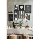 ÖZCANLAR ÇERÇEVE Çerçevesiz Cafe Mutfak Dekoratif Ahşap 9' Lu Mdf Kitchen Yazılı Tablo Seti ÖZC-MDF9I