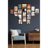 Özcanlar Çerçeve Çerçevesiz Çerçeve Görünümlü 18 Parça Mdf Tablo Seti Çoklu Baskı Seti Mdf Baskı - 15x20 cm