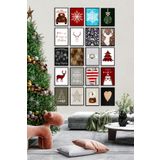 ÖZCANLAR ÇERÇEVE Çerçevesiz Çerçeve Görünümlü 20 Parça Yeniyıl Seti Yılbaşı Seti Mdf Tablo Seti Noel Set ÖZC-MDF20D