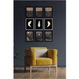 ÖZCANLAR ÇERÇEVE Çerçevesiz Çerçeve Görünümlü 9 Parça Konsept Mdf Tablo Seti Baskı Mdf Baskı Çoklu Set ÖZC-MDF9A