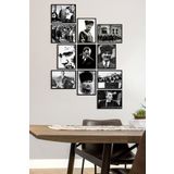 ÖZCANLAR ÇERÇEVE Çerçevesiz Çerçeve Görünümlü Atatürk Fotoğrafları 11 Parça Mdf Tablo Seti Çoklu Baskı Seti Mdf Baskı ÖZC-MDF11B