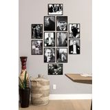 ÖZCANLAR ÇERÇEVE Çerçevesiz Çerçeve Görünümlü Atatürk Fotoğrafları 12 Parça Mdf Tablo Seti Çoklu Baskı Seti Mdf Baskı ÖZC-MDF12H
