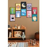 ÖZCANLAR ÇERÇEVE Çerçevesiz Çerçeve Görünümlü Bebek Odası Pano Sticker Bebek Mdf Tablo Seti Çocuklar ÖZC-MDF10F