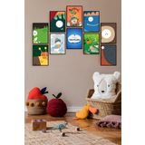 ÖZCANLAR ÇERÇEVE Çerçevesiz Çerçeve Görünümlü Bebek Odası Pano Sticker Bebek Mdf Tablo Seti Çocuklar ÖZC-MDF10H