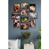 ÖZCANLAR ÇERÇEVE Çerçevesiz Çerçeve Görünümlü Yeni Yıl Pano Sticker Xmas Mdf Tablo Seti Christmas ÖZC-MDF10L