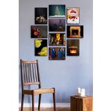 ÖZCANLAR ÇERÇEVE Çerçevesiz Çerçeve Görünümlü Yeni Yıl Pano Sticker Xmas Mdf Tablo Seti Christmas ÖZC-MDF10N