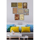 Ozcanlar Cerceve Çerçevesiz Mdf Baskı Çerçeve Görünümlü 8 Parça Mdf Tablo Seti Antika Baskı ÖZC-MDF8C
