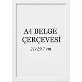 Özcanlar Çerçeve Diploma Çerçevesi Belge Çerçevesi Sertifika Fotoğraf Çerçevesi A4 Tekli Boş Çerçeve 21X30 - Beyaz - 21 x 30
