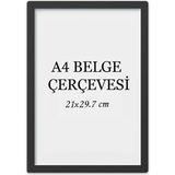 Özcanlar Çerçeve Diploma Çerçevesi Belge Çerçevesi Sertifika Fotoğraf Çerçevesi A4 Tekli Boş Çerçeve 21X30 - Siyah