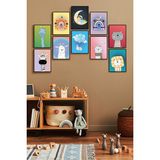 Özcanlar Çerçevesiz Çerçeve Görünümlü Bebek Odası Bebek Mdf Tablo Seti - Renkli - 15x20 cm