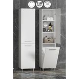 ÖZCEDEN 35*167 cm Beyaz MDF Sepetli Ayaklı Banyo Boy Dolabı