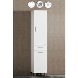 ÖZCEDEN 35*195 cm Beyaz MDF Sepetli Ayaklı Banyo Boy Dolabı
