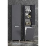 ÖZCEDEN 40*167 cm Antrasit Gri MDF Sepetli Ayaklı Banyo Boy Dolabı
