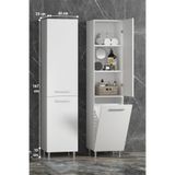 ÖZCEDEN 40*167 cm Beyaz MDF Sepetli Ayaklı Banyo Boy Dolabı