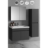 ÖZCEDEN 80 35 Cm Antrasit Gri Mat Mdf Seramik Lavabolu Asma Banyo Dolabı Takımı