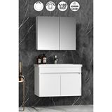 ÖZCEDEN 80 Cm Beyaz Mdf Seramik Lavabolu Asma Banyo Dolabı Takımı