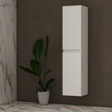 Özceden Asma Banyo Boy Dolabı 130 X 35Cm Parlak Beyaz Mdf Beyaz