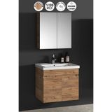 ÖZCEDEN Çiğdem 55 cm Atlantik Çam MDF Seramik Lavabolu Asma Banyo Dolabı Takımı