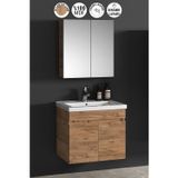 Özceden Çiğdem 65 cm Atlantik Çam MDF Seramik Lavabolu Asma Banyo Dolabı Takımı