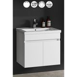 ÖZCEDEN Çiğdem 65 cm Beyaz Balon MDF Seramik Lavabolu Asma Banyo Alt Dolabı