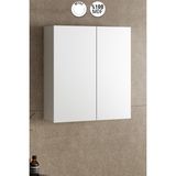 Özceden Çiğdem 65 cm Beyaz MDF Malzemeden Üretilmiş Aynalı Banyo Dolabı Şık Tasarım - Parlak Beyaz
