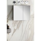 Özceden Çiğdem 80 cm Antrasit Gri Mat Mdf Aynalı Asma Banyo Üst Dolabı