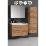 Özceden Çiğdem 80+35 cm Atlantik Çam Mdf Seramik Lavabolu Asma Banyo Dolabı Takımı