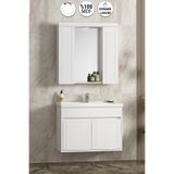 ÖZCEDEN Çuha 80 cm Beyaz MDF Pk-109 Balon Kapak Seramik Lavabolu Asma Banyo Dolabı Takımı