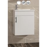 Özceden Lale 42X24 cm Beyaz Mdf Seramik Lavabolu Asma Banyo Alt Dolabı