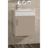Özceden Lale 42X24 cm Beyaz-Selenit Mdf Seramik Lavabolu Asma Banyo Alt Dolabı