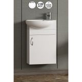 Özceden Lale 45 cm Beyaz Mdf Seramik Lavabolu Asma Alt Banyo Dolabı