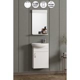 ÖZCEDEN Lale 45 cm Beyaz MDF Seramik Lavabolu Asma Banyo Dolabı Takımı