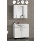 Özceden Leylak 80 cm Beyaz Mdf Seramik Lavabolu Asma Banyo Alt Dolabı
