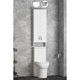 Özceden MDF Beyaz Klozet Banyo Üst Dolabı 40 x 100 cm Modern Tasarım ve Fonksiyonel Özellikler