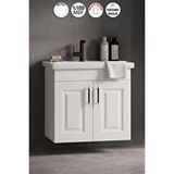 Özceden Salkım 55 Cm Beyaz Balon Mdf Seramik Lavabolu Asma Banyo Alt Dolabı