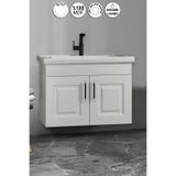 Özceden Salkım 65 cm Beyaz Balon Mdf Seramik Lavabolu Asma Banyo Alt Dolabı
