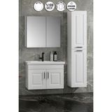 Özceden Salkım 80+35 cm Beyaz Balon Mdf Seramik Lavabolu Asma Banyo Dolabı Takımı