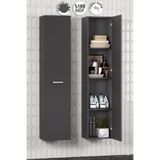 ÖZCEDEN Yeni Boy 35*167 cm Antrasit Gri Mat MDF Tek Kapaklı Asma Banyo Boy Dolabı