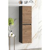 Özceden Yıldız 35*130 cm Atlantik Çam-Antrasit Gri Mat Mdf Asma Banyo Boy Dolabı - Antrasit - Atlantik Çam