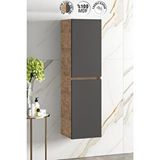 ÖZCEDEN Yıldız 35*130 Cm Atlantik Çam-antrasit Gri Mat Mdf Asma Banyo Boy Dolabı