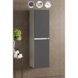 ÖZCEDEN Yıldız 35*130 cm Beyaz-Antrasit Gri Mat MDF Asma Banyo Boy Dolabı