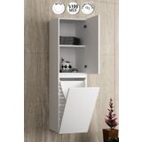 ÖZCEDEN Yıldız 35*130 Cm Beyaz Mdf Sepetli Asma Banyo Boy Dolabı