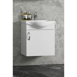 ÖZCEDEN Yıldız 45 cm Beyaz MDF Seramik Lavabolu Asma Alt Banyo Dolabı