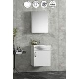 ÖZCEDEN Yıldız 45 cm Beyaz MDF Seramik Lavabolu Asma Banyo Dolabı Takımı